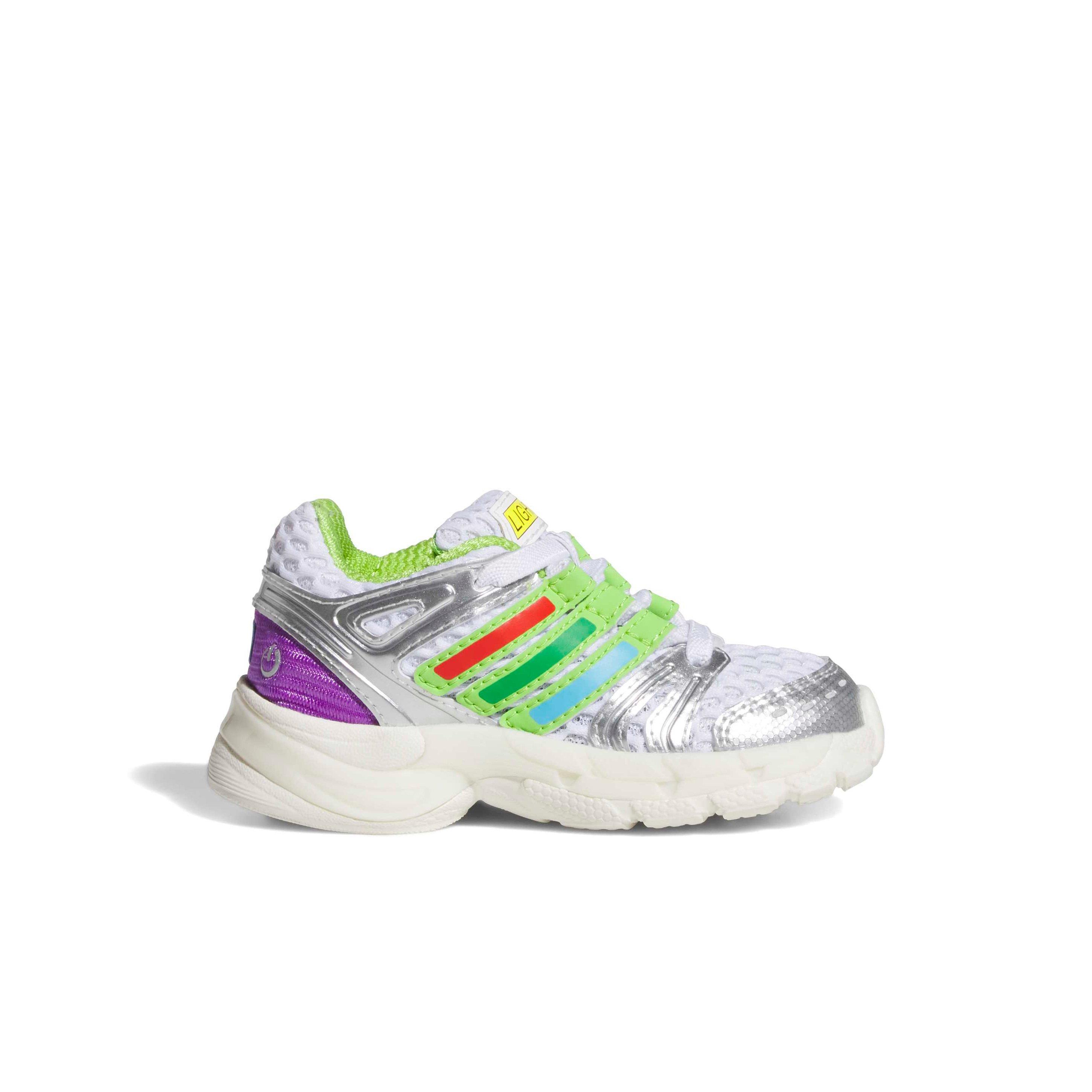 adidas Originals Pixar Toy Story Adistar Control 5 EL "White/Solar Slime/Silver" Infant Boys' Shoe - WHITE/SLIME/SILVER